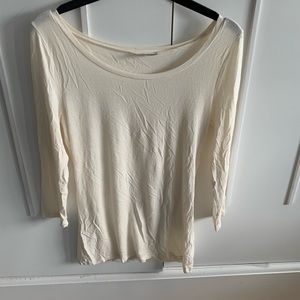 Cream color elbow sleeve top shirt